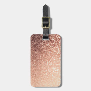 Dreamy Rose Gold Glitter - Peach Glittereffect Luggage Tag
