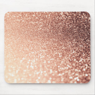 Dreamy Rose Gold Glitter - Peach Glittereffect Mouse Mat