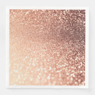 Dreamy Rose Gold Glitter - Peach Glittereffect Napkin