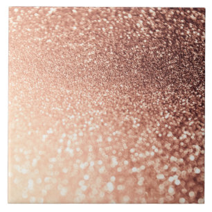 Dreamy Rose Gold Glitter - Peach Glittereffect Tile