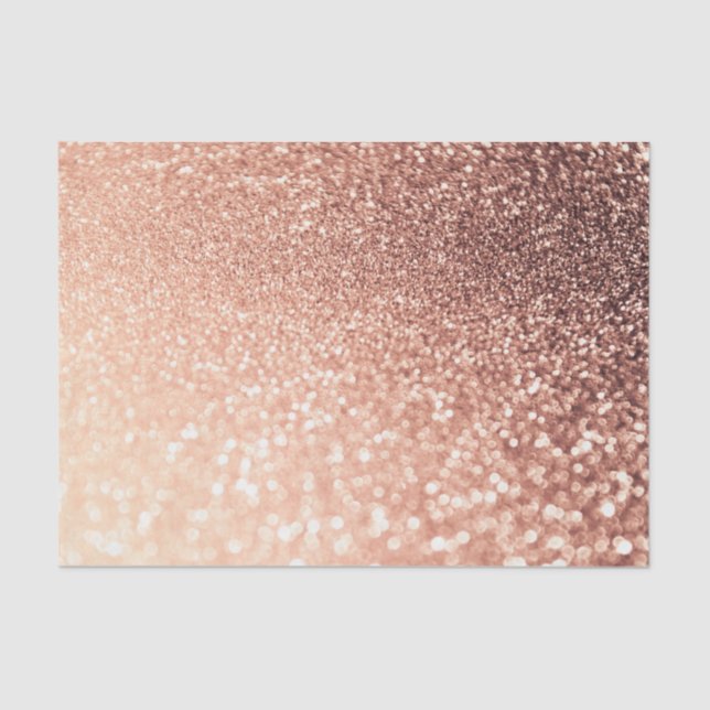 Dreamy Rose Gold Glitter - Peach Glittereffect Tissue Paper (Front)
