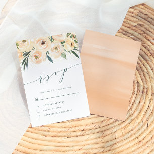 Dreamy Rose & Gold Glitter Wedding RSVP