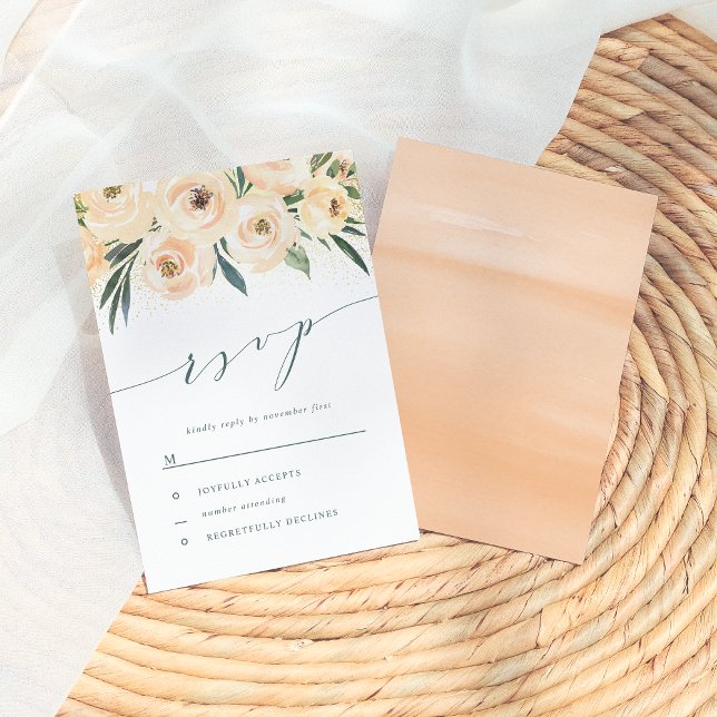 Dreamy Rose & Gold Glitter Wedding RSVP (Creator Uploaded)