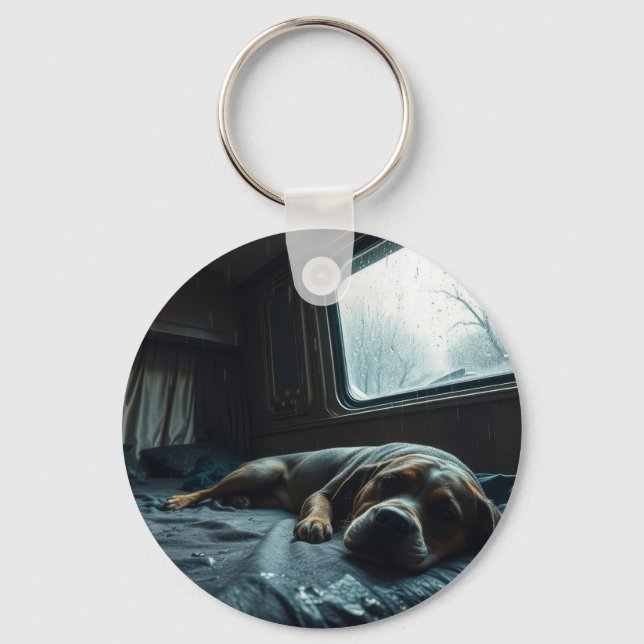 Dreamy RV Dog Nap Key Ring (Front)