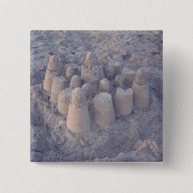 dreamy sandcastle 15 cm square badge (Front)