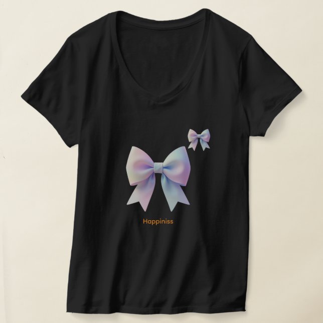 Dreamy Satin Pastel Bow T-Shirt (Laydown)