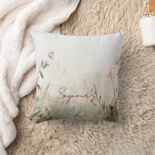 Dreamy Scene of Spring  Flowers Cushion