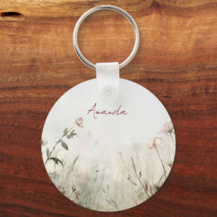 Dreamy Scene of Spring  Flowers Key Ring