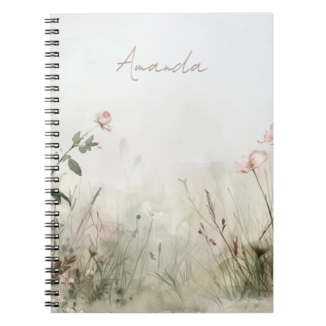 Dreamy Scene of Spring Flowers Notebook (Front)
