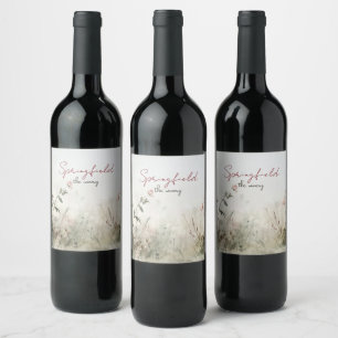 Dreamy Scene of Spring Flowers Wine Label