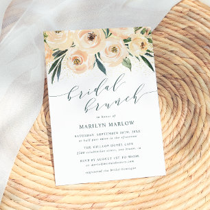 Dreamy Sea Rose Gold Glitter Bridal Shower Brunch Invitation