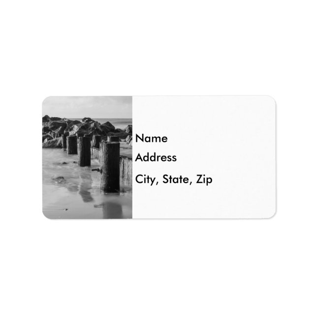 Dreamy Seawall Grayscale Label (Front)