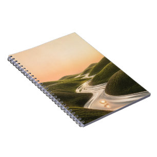 Dreamy Silver River Green Hills Minimal Nature Spi Notebook