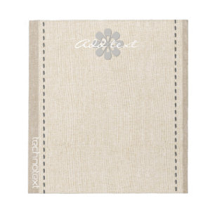 Dreamy Silver Snowflake Linen Look Add Text Notepad