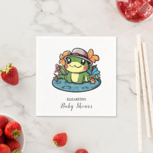 Dreamy Simple Frog Baby Shower Napkin