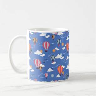 Dreamy Sky Adventure Cute Air Balloons Pattern Coffee Mug