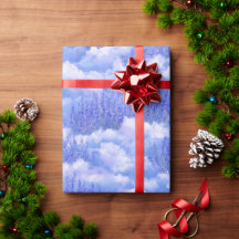 Dreamy Sky Blue Lavender Field Watercolor Pattern
