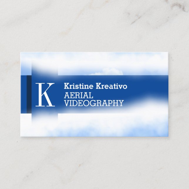 Dreamy sky clouds cover with stripes business card (Front)