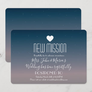 Dreamy Sky New Mission Postponement Invitation