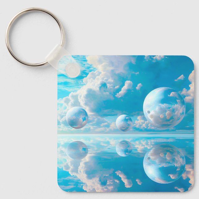 Dreamy Sky Surreal Nature Landscape Key Ring (Front)