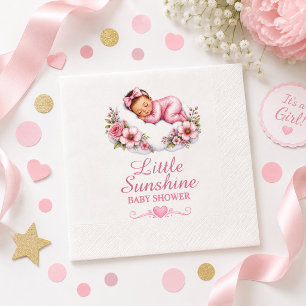 Dreamy Sleeping Baby Cloud Blossom Theme Napkin