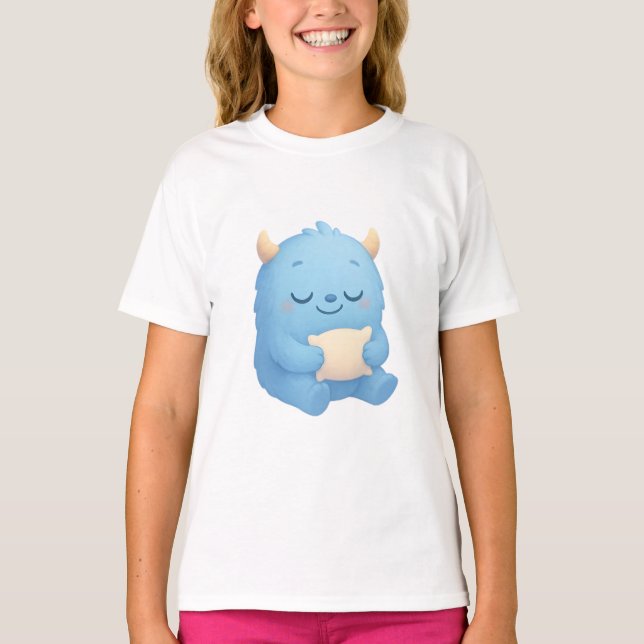 Dreamy Sleepy Monster Kids Hoodie — Soft Cloud  T-Shirt (Front)