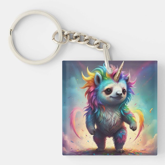 Dreamy Slothicorn: A Rainbow Baby Fantasy, Key Ring (Front)