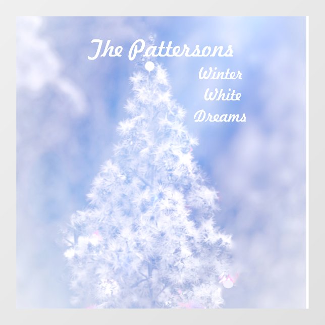 Dreamy Snow White Christmas Pine Trees Valley  Window Cling (Sheet)