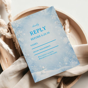 Dreamy Snowfall Frosted Winter Wonderland RSVP Card