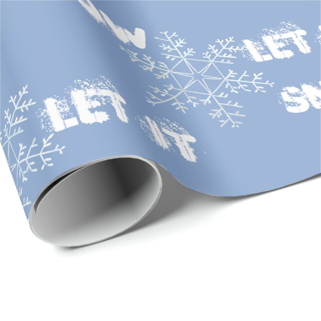 Dreamy Snowflakes Let it Snow Wrapping Paper (Roll Corner)