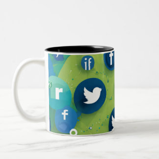 Dreamy Social Media Mug:Twitter Facebook Edition Two-Tone Coffee Mug