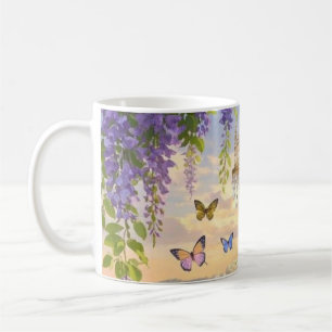Dreamy, soft-focus scene of a lavish, Floral  Coffee Mug