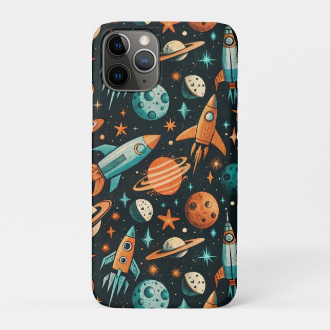 Dreamy Spacecore Planets Teal Orange Cosmic Case-Mate iPhone Case (Back)