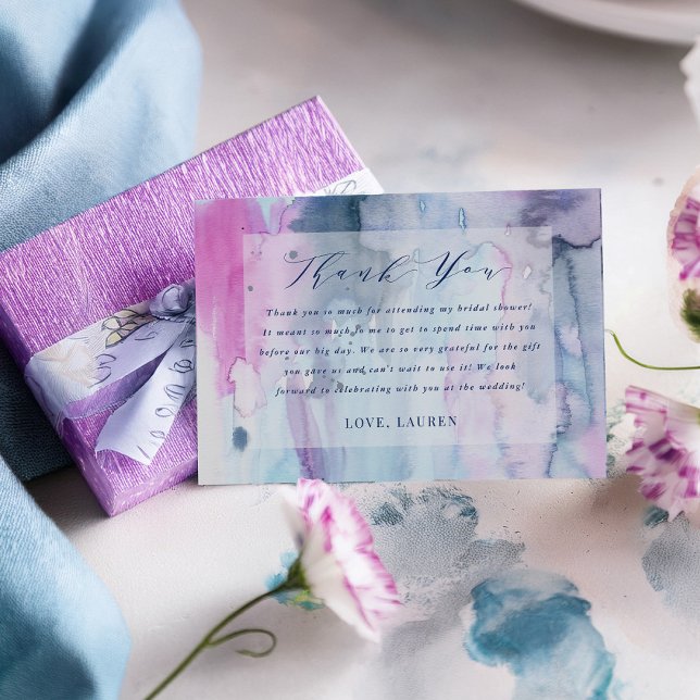 Dreamy Spring Bridal Shower Flat Thank You Card (Creator Uploaded)