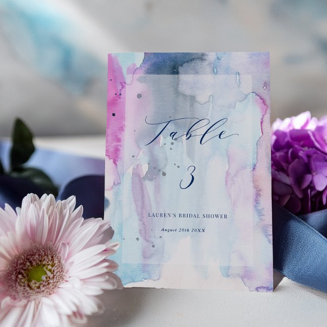 Dreamy Spring Bridal Shower Table Number Sign Card (Creator Uploaded)