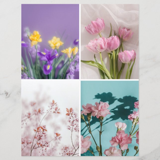 Dreamy spring flowers Scrapbook Cutout paper (Front)