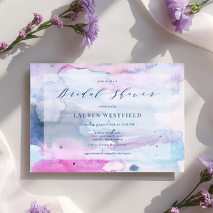 Dreamy Spring Pink & Navy Bridal Shower Invitation