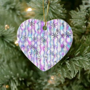 Dreamy Starburst Waves Pattern Ceramic Tree Decoration