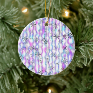 Dreamy Starburst Waves Pattern Ceramic Tree Decoration