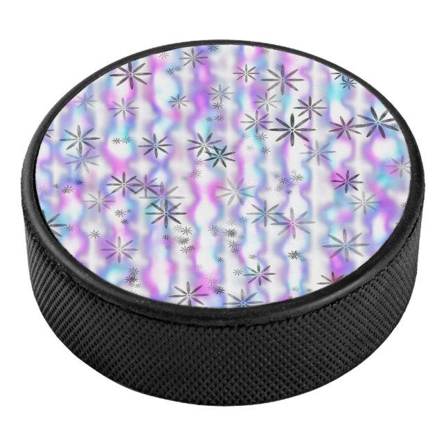 Dreamy Starburst Waves Pattern Hockey Puck (3/4)