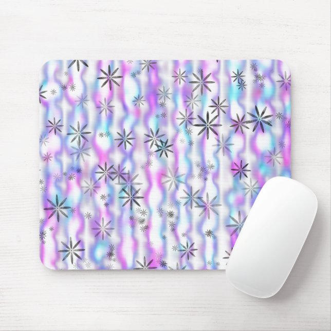 Dreamy Starburst Waves Pattern Mouse Mat (With Mouse)