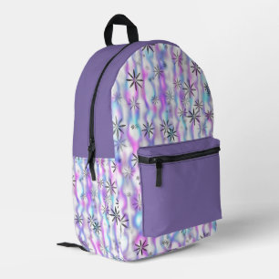 Dreamy Starburst Waves Pattern Printed Backpack