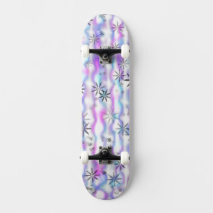 Dreamy Starburst Waves Pattern Skateboard