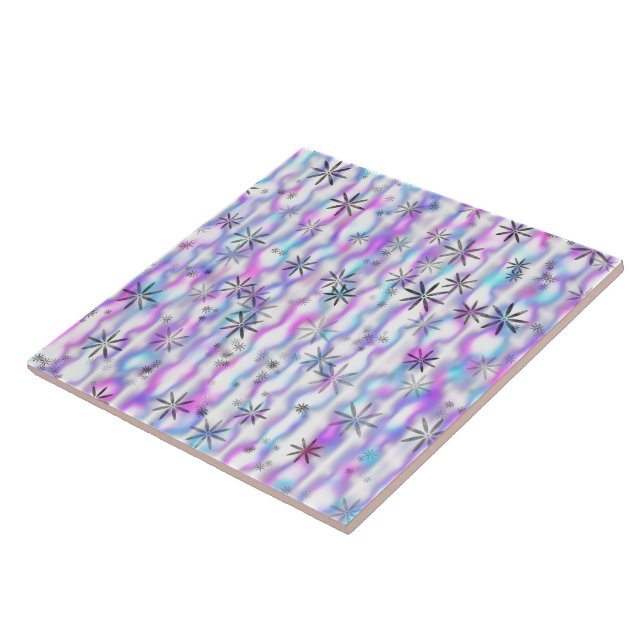 Dreamy Starburst Waves Pattern Tile (Side)