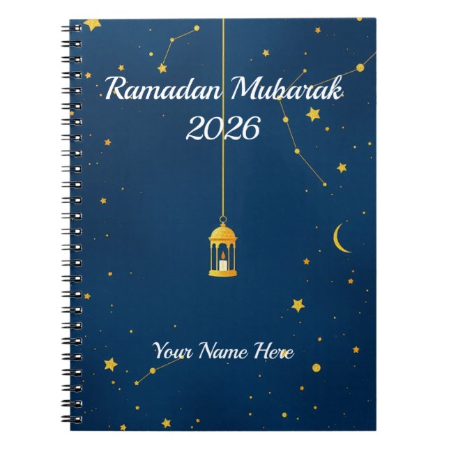 Dreamy Starry Night Islamic Notebook (Front)