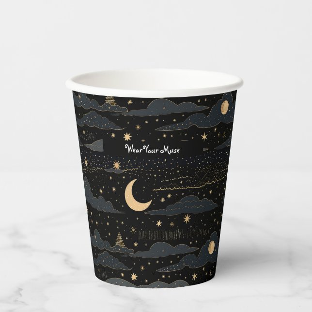 Dreamy Starry Night Sky Paper Cup (Front)
