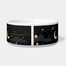 Dreamy Starry Night Sky Pet Bowl