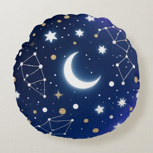 Dreamy Starry Night Sky Throw Pillow – Celestial C (Front)