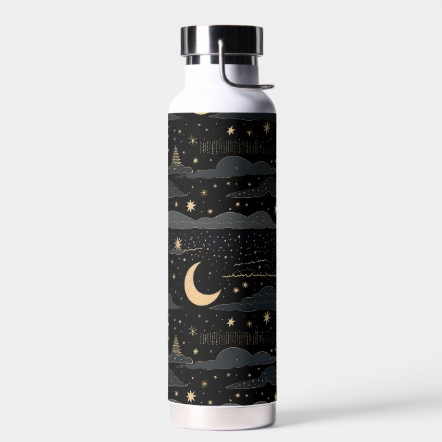 Dreamy Starry Night Sky Water Bottle (Left)
