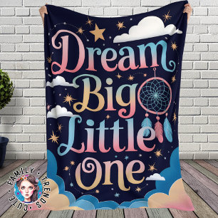 Dreamy Stars and Clouds Dream Big Little One Fleece Blanket